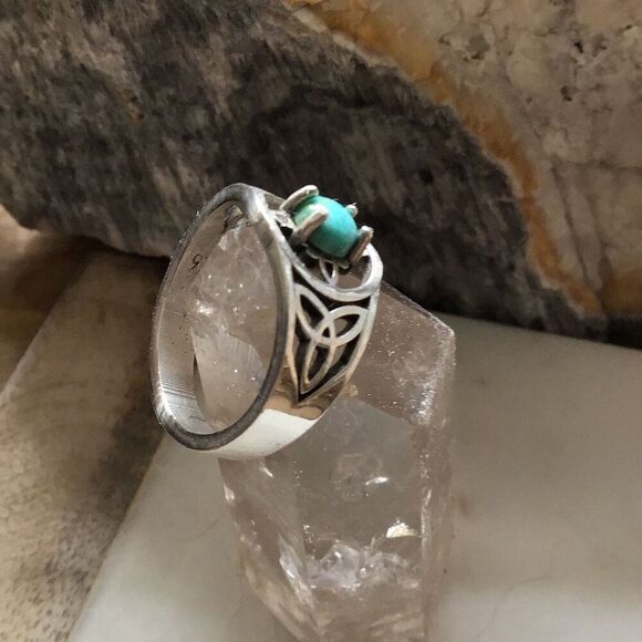Ring, Sterling Silver and Turquoise Ring, NEW, Handmade, size 7, Kingman Turquoi - Picture 7 of 10